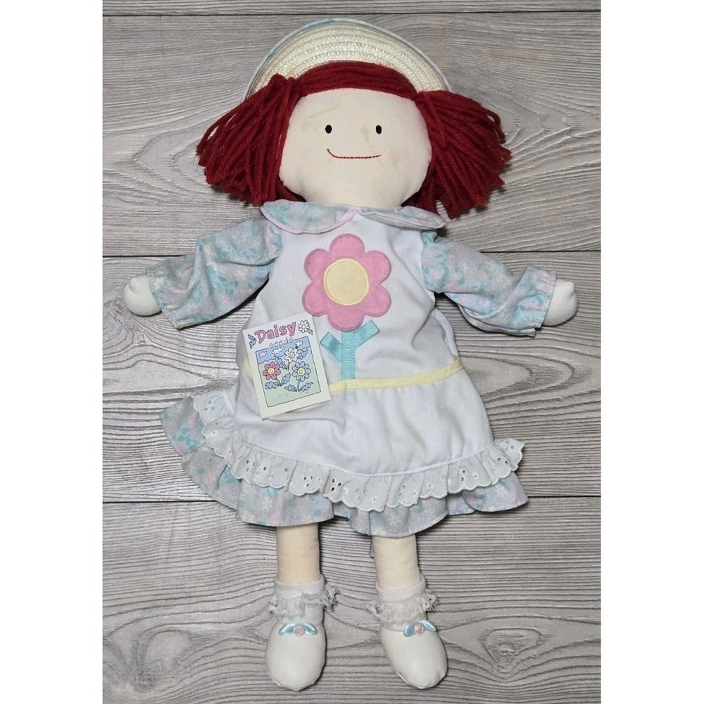 Madeline Plush Doll 18" Straw Hat Spring Stuffed 1998 Easter Dress Rare *Read*